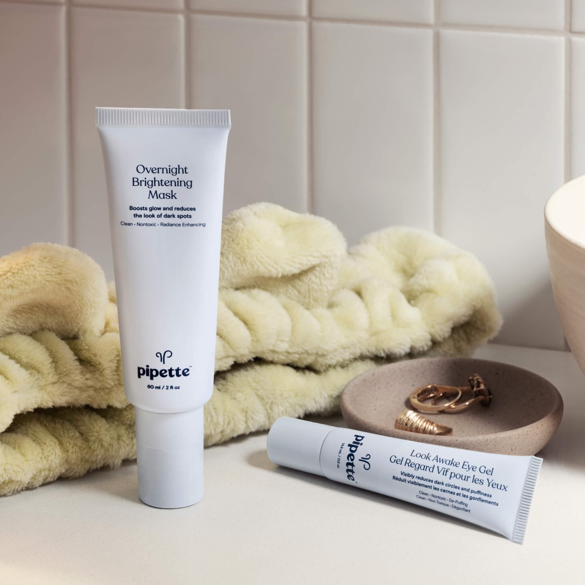 Overnight Mask + Look Awake Eye Gel and Spa Headband