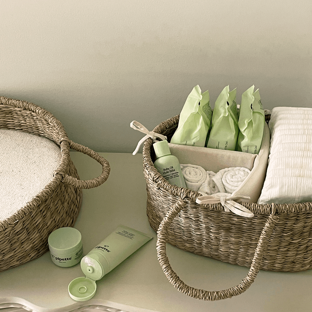 Pipette Baby Products & Baby Wipes in changing station