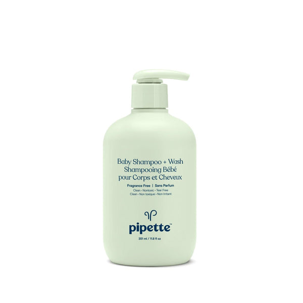 baby shampoo + wash by pipette