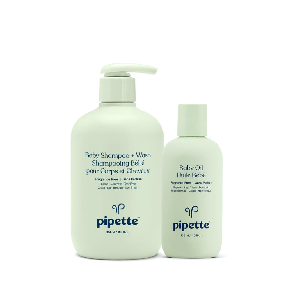 baby shampoo + wash and baby oil by pipette baby